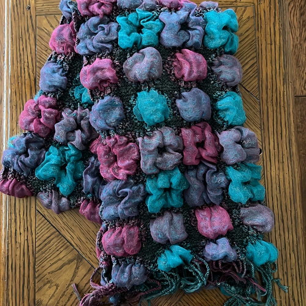 Vibrant Textured Knit Scarf